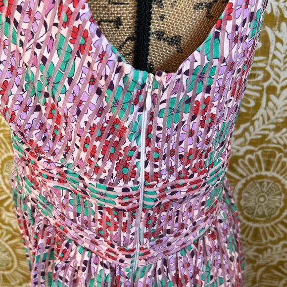 Kate Spade Sleeveless V-Neck Floral Medley Burnout Fit & Flare Midi Dress Sz 10 - Picture 9 of 15